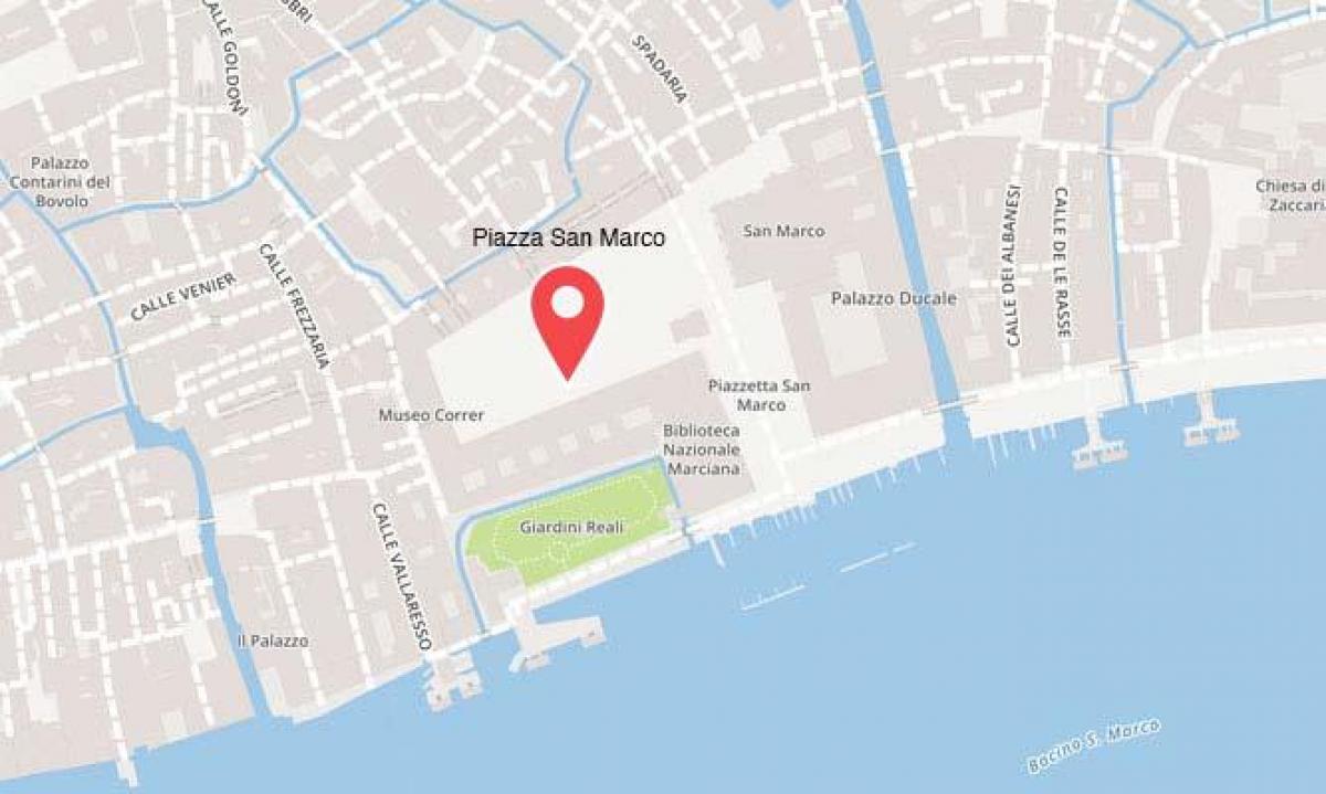 la mappa dei giardini reali di Venezia