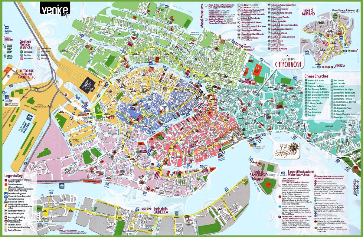 mappa di Venezia chiese