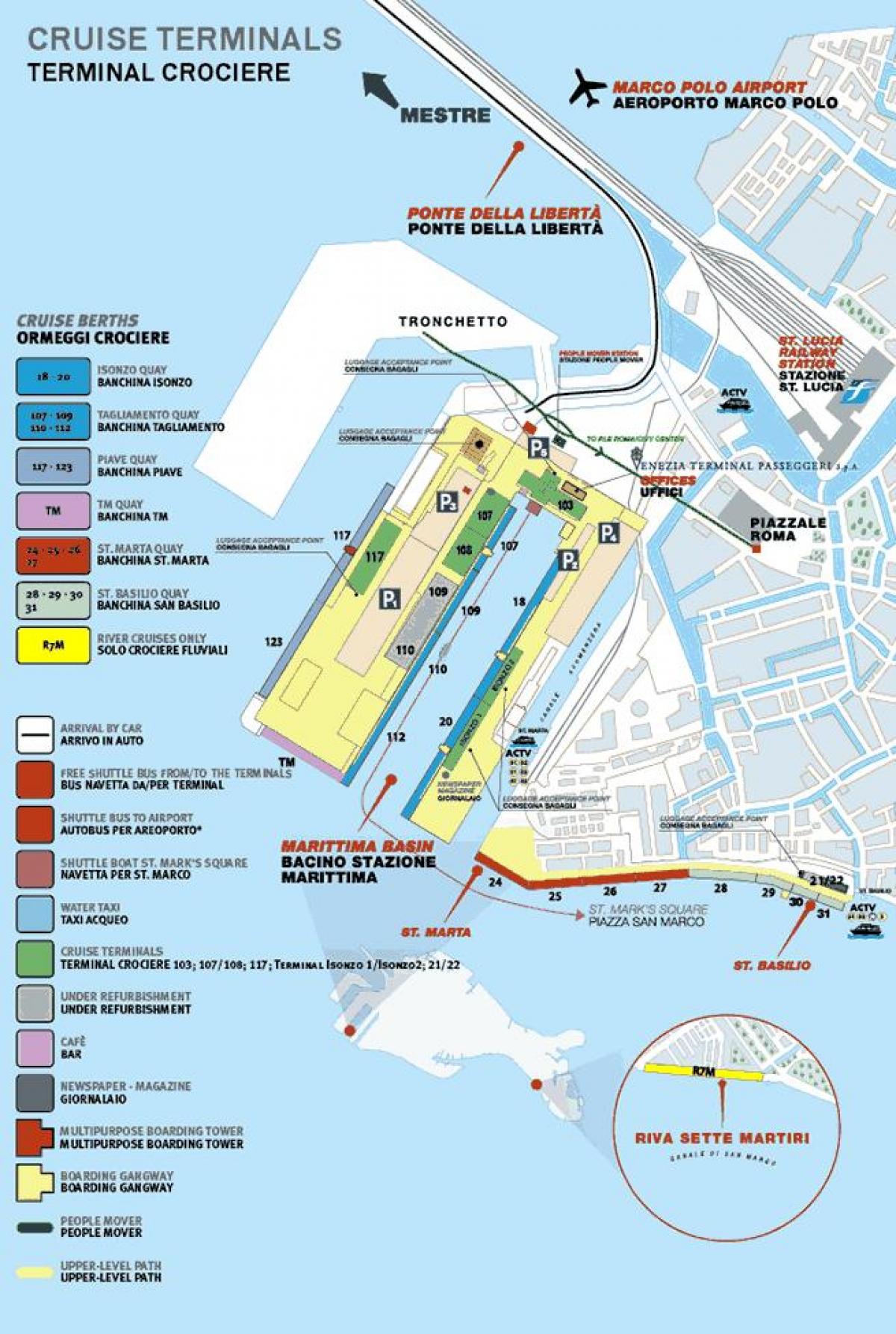 mappa di Venezia terminal crociere