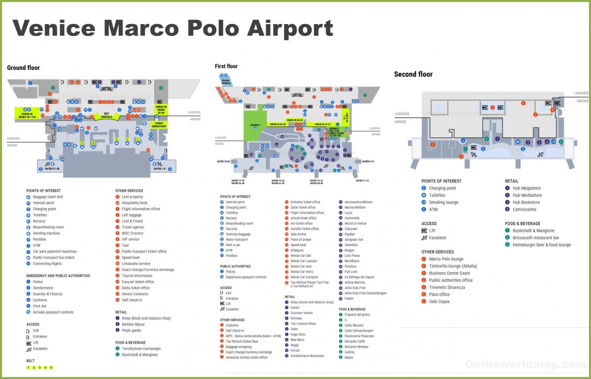 mappa di Venezia terminal dell'aeroporto