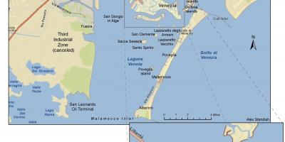 Mappa della laguna di Venezia, isole