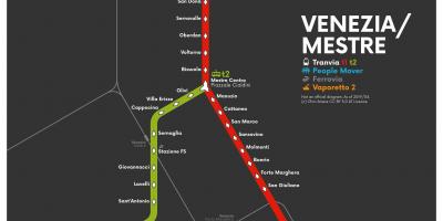 Mappa di Venezia tram
